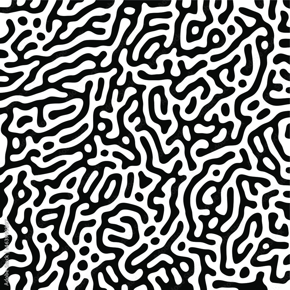 Turing Pattern Seamless Black Background