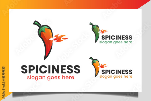 hot chili with burn fire restaurant logo. spicy mexican style food. for spicy food business logo design