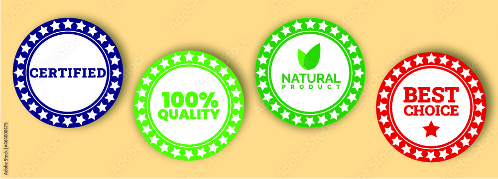 Set of vector round stamps Set of vector round stamps
