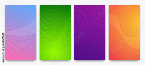 Modern colorful gradient background with wave lines © dniprodd