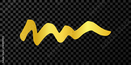 Gold wavy grunge brush strokes