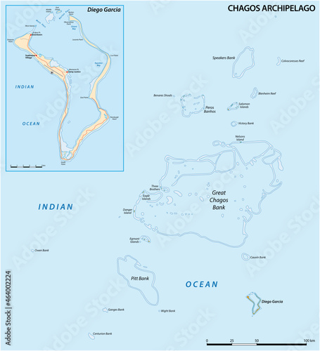 vector map of the Chagos Archipelago  British Indian Ocean Territory  United Kingdom