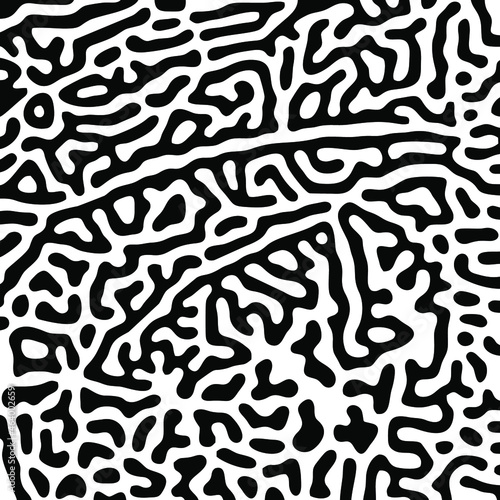 Turing Pattern Seamless Black Background