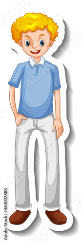 A sticker template with a man in standing pose