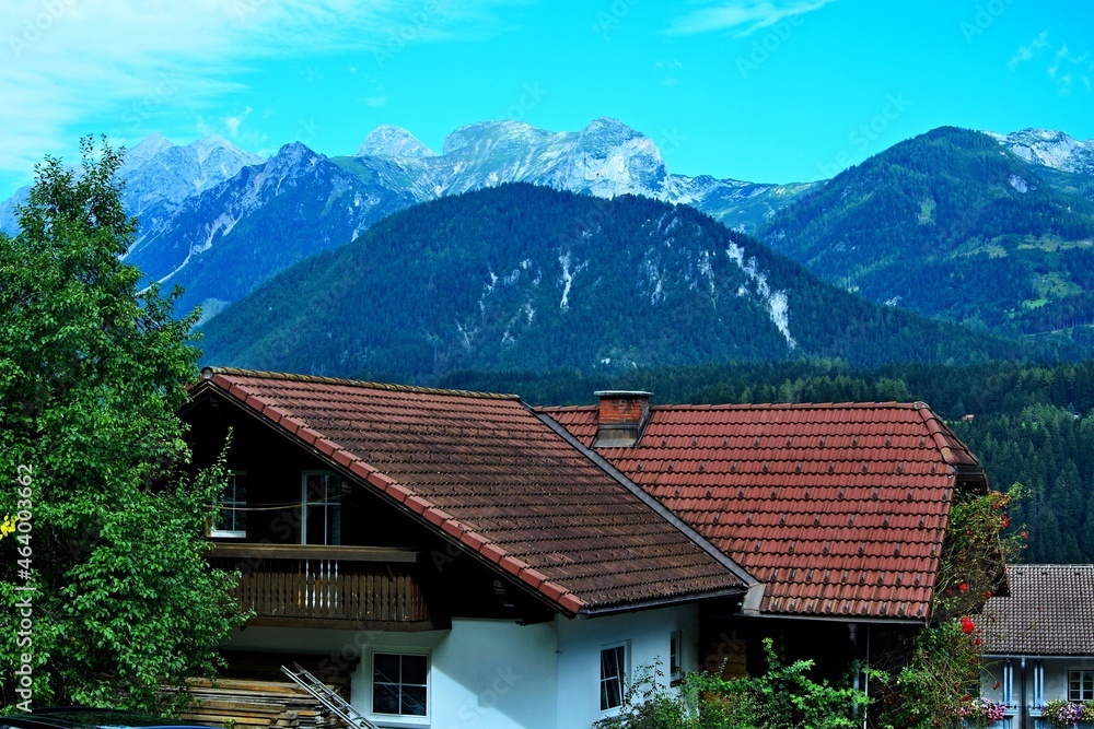 Austrian Alps-outlook of the Alps from Haus im Ennstal