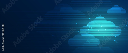 Cloud technology. Integrated digital web concept background