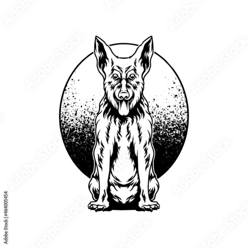 Dog Standing Illustration Silhouette