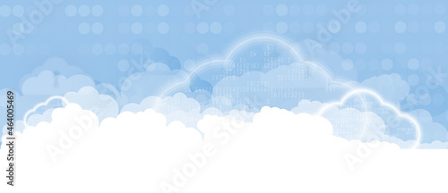 Cloud technology. Integrated digital web concept background