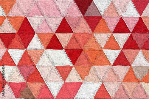 Geometric colorful pattern with a rough texture background. Background texture wall and have copy space for text. Picture for creative wallpaper or design art work.