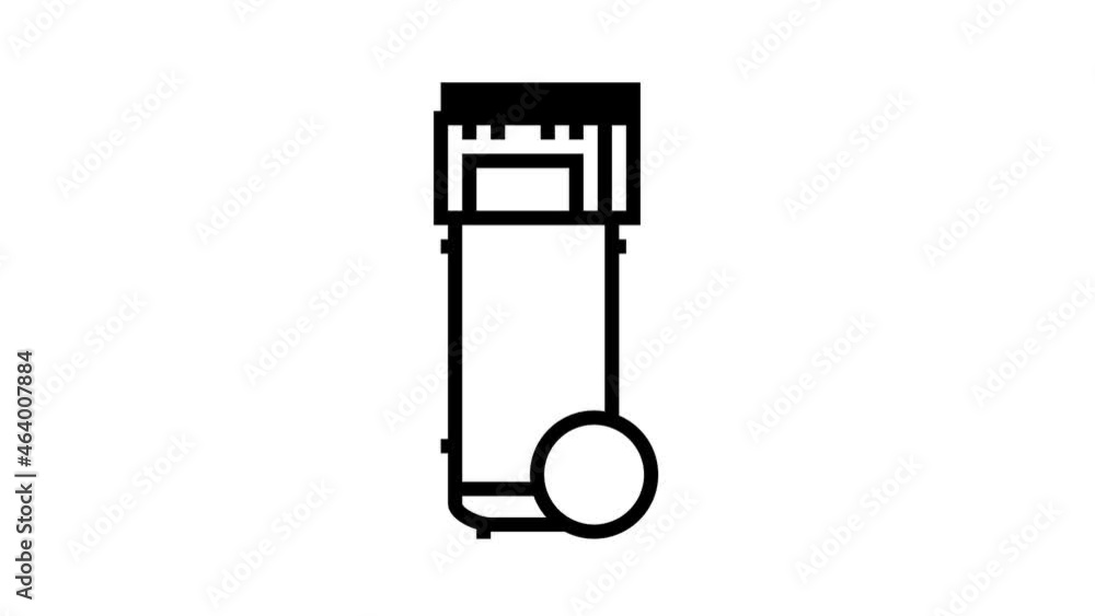 mobile air compressor animated line icon. mobile air compressor sign. isolated on white background mobile air compressor animated line icon. mobile air compressor sign. isolated on white background
