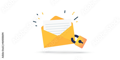 Yellow envelope locked concept illustration