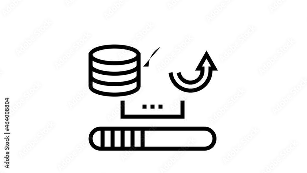 data cleaning digital processing animated line icon. data cleaning ...