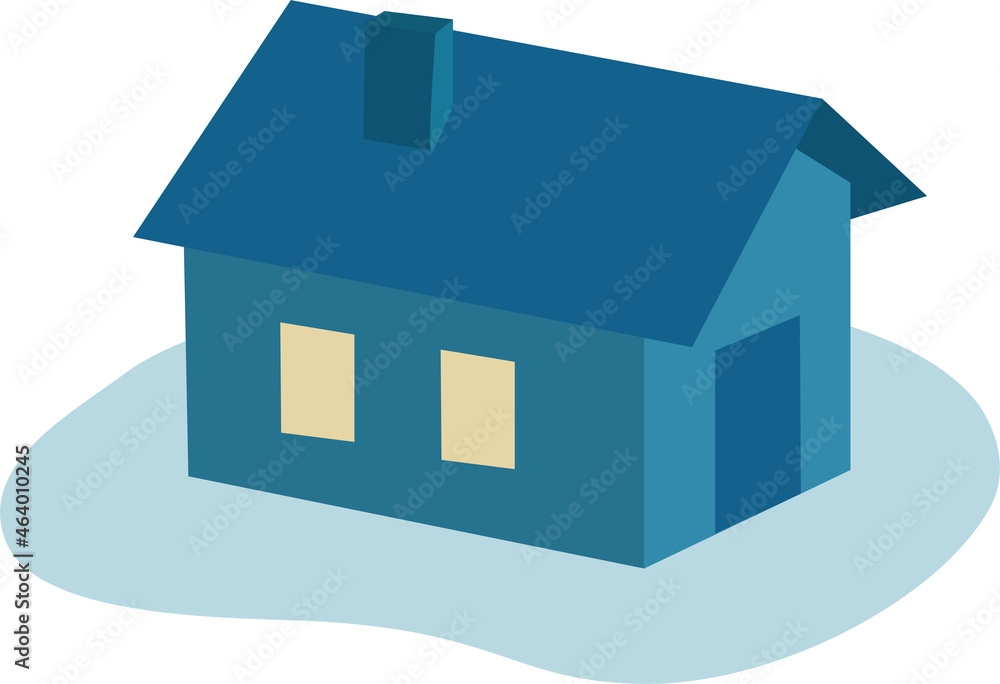 House in a snowy winter night with the lighted windows. Vector illustration House in a snowy winter night with the lighted windows. Vector illustration
