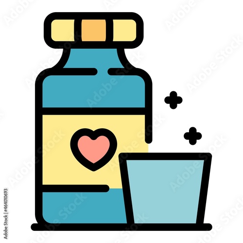 Medical glucose syrup icon. Outline medical glucose syrup vector icon color flat isolated