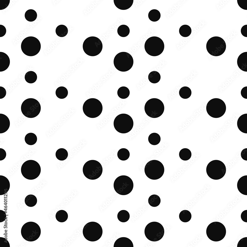 Minimalistic seamless ornament of circles in black. Vector proto pattern from regular dots. Minimalistic seamless ornament of circles in black. Vector proto pattern from regular dots.