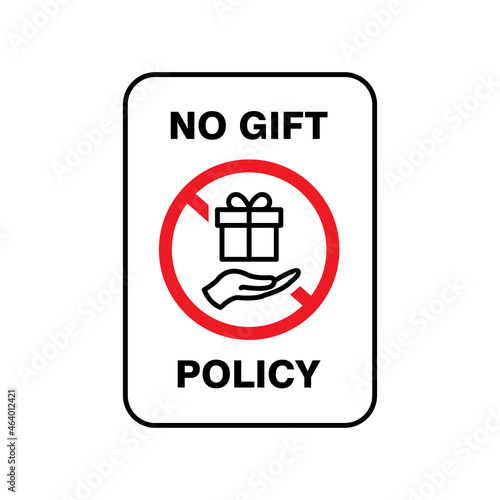 anti corruption campaign, no gift policy sign vector