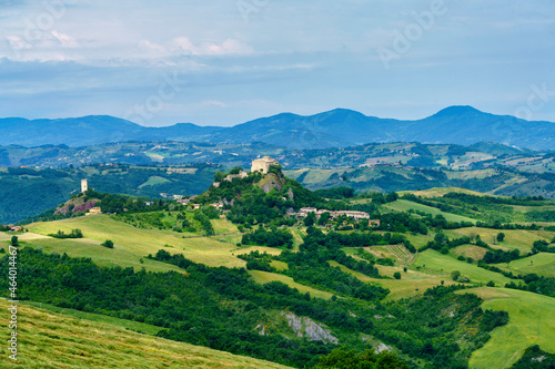 Fototapeta Naklejka Na Ścianę i Meble -  Rural landscape near San Polo and Canossa, Emilia-Romagna