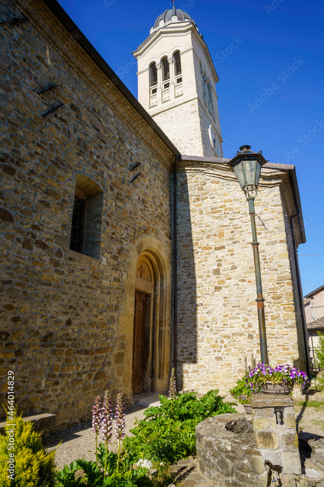 Fototapeta premium Old church of Lesignano Bagni, Parma province, Italy