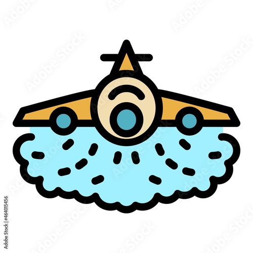 Firefighter plane wildfire icon. Outline firefighter plane wildfire vector icon color flat isolated