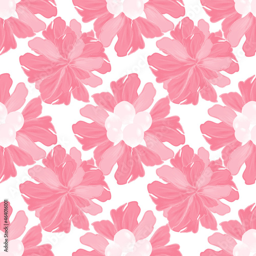 seamless pattern with pink flowers © Диана Абасова