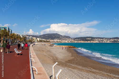 view of the beach in nice france © fernandez