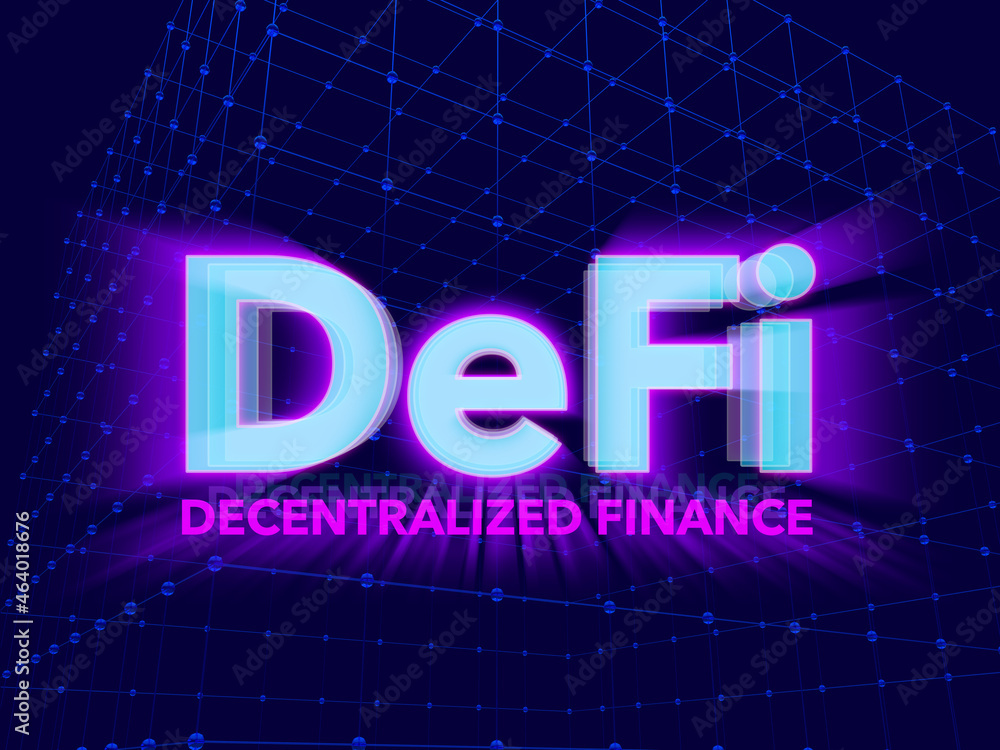 3d render concept of DeFi - Decentralized finance. Technology background. Wireframes, particles, web. 3d render concept of DeFi - Decentralized finance. Technology background. Wireframes, particles, web.