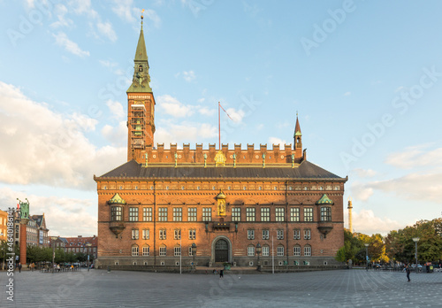 Canvas Print Town Hall of Copenhagen, Denmark, at dusk