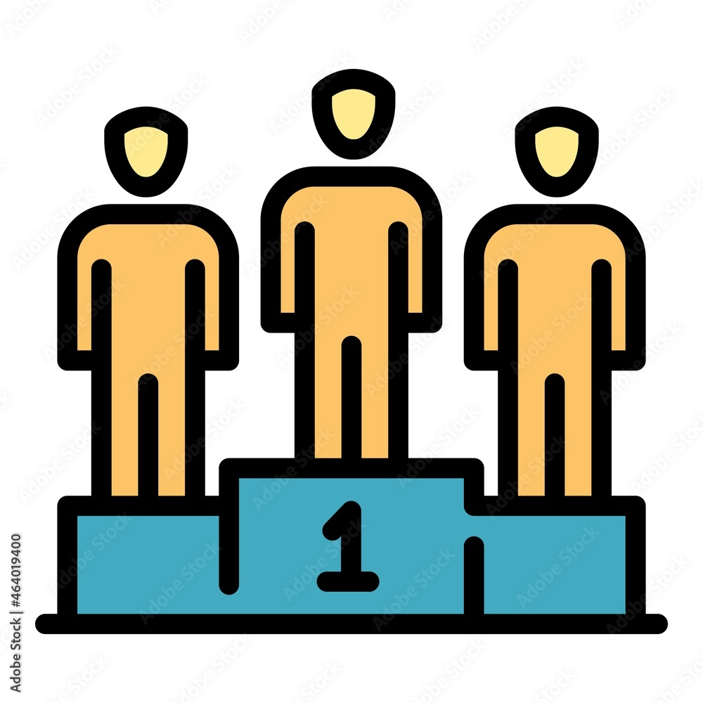 Podium store sell icon. Outline podium store sell vector icon color flat isolated Podium store sell icon. Outline podium store sell vector icon color flat isolated