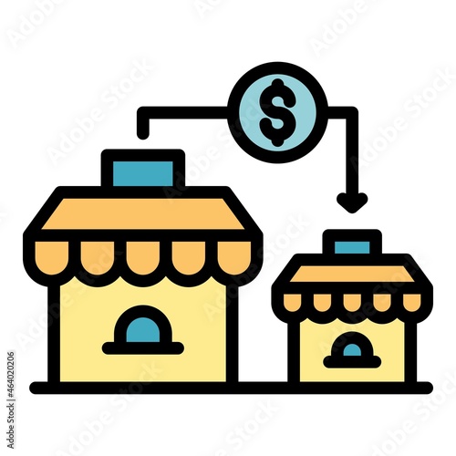 Franchise expand icon. Outline franchise expand vector icon color flat isolated