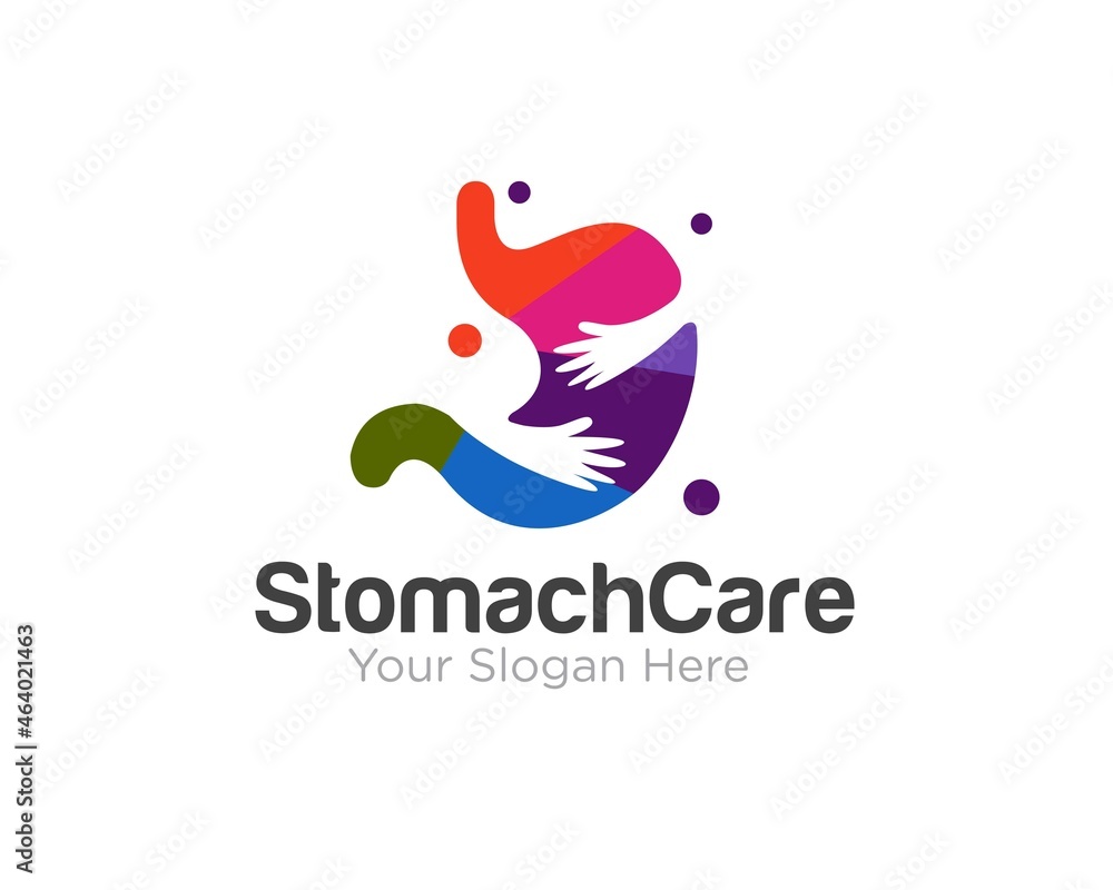 Obraz premium stomach care logo designs for medical and health care