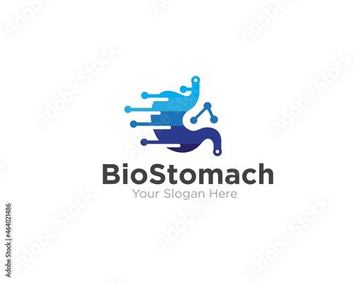 stomach tech logo designs for medical service and technology of health