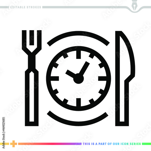 Editable line icon of dietary supplements as a customizable black stroke eps vector graphic.