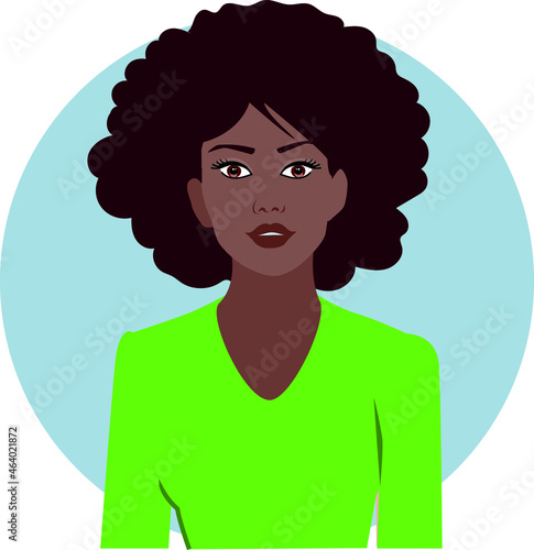 Donna ragazza pelle scura avatar afro photo