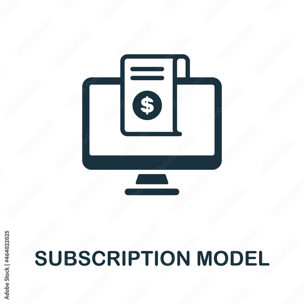 Subscription Model icon. Monochrome sign from content marketing collection. Creative Subscription Model icon illustration for web design, infographics and more Subscription Model icon. Monochrome sign from content marketing collection. Creative Subscription Model icon illustration for web design, infographics and more