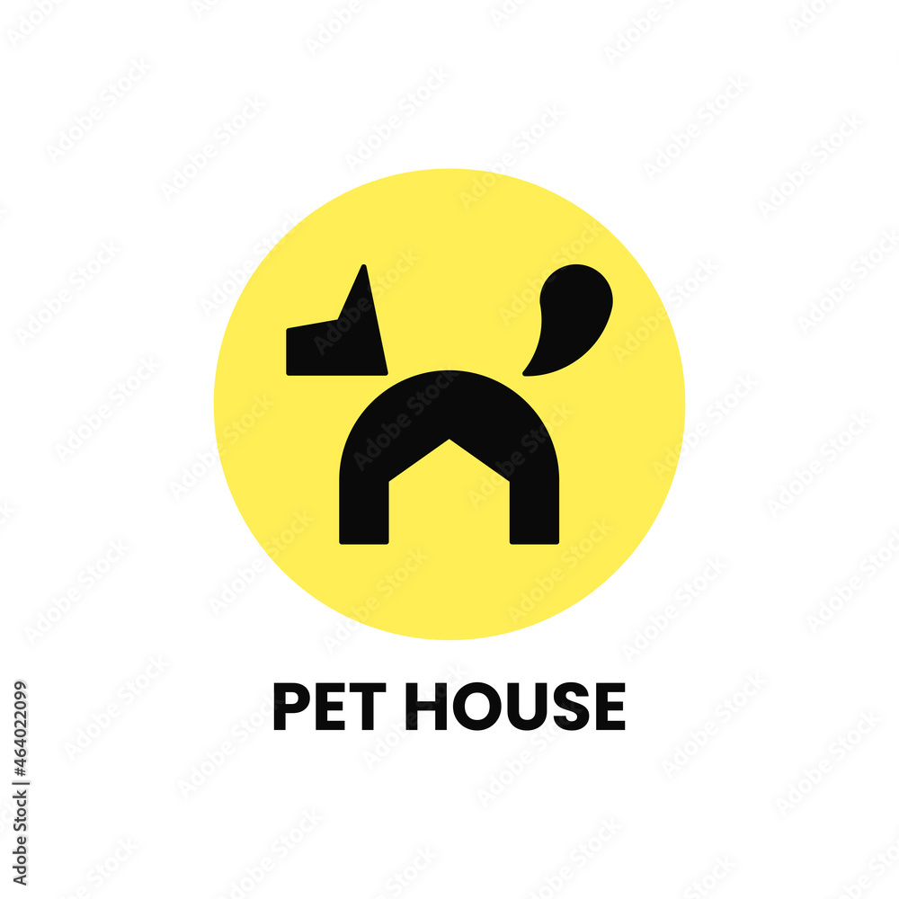dog and house logo. black and yellow. simple, filled, animal, clean and modern logotype. suitable for logo, icon, symbol or sign dog and house logo. black and yellow. simple, filled, animal, clean and modern logotype. suitable for logo, icon, symbol or sign