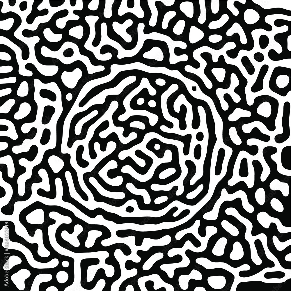 Turing Pattern Seamless Black Background