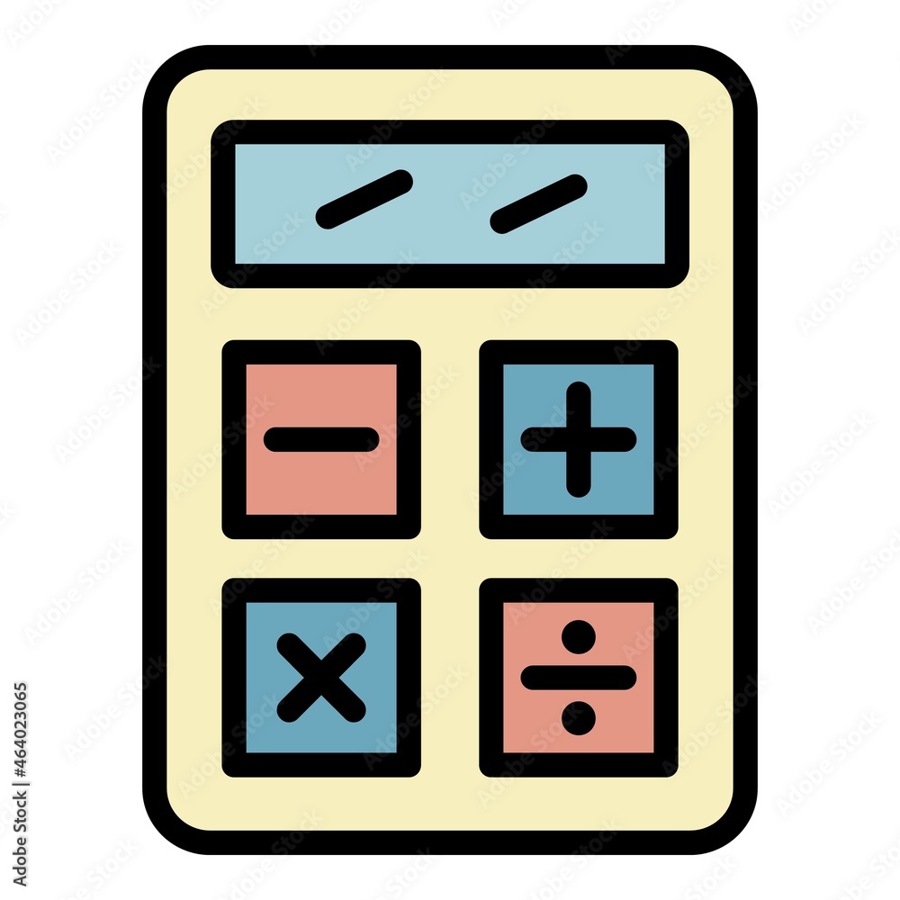 Finance calculator icon. Outline finance calculator vector icon color flat isolated Finance calculator icon. Outline finance calculator vector icon color flat isolated