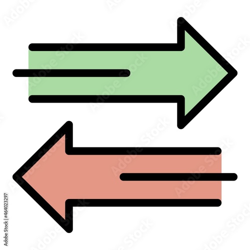 Money convert icon. Outline money convert vector icon color flat isolated