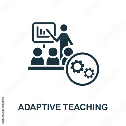 Adaptive Teaching icon. Monochrome sign from creative learning collection. Creative Adaptive Teaching icon illustration for web design, infographics and more