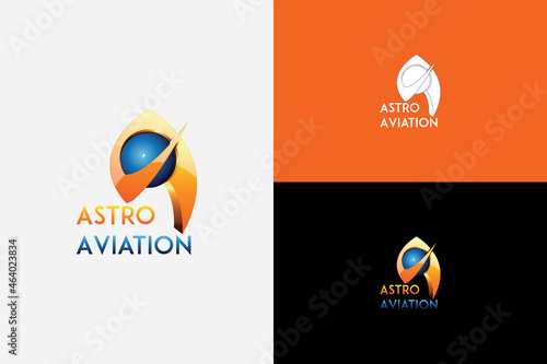 Abstract rocket shape logo vector with letter A