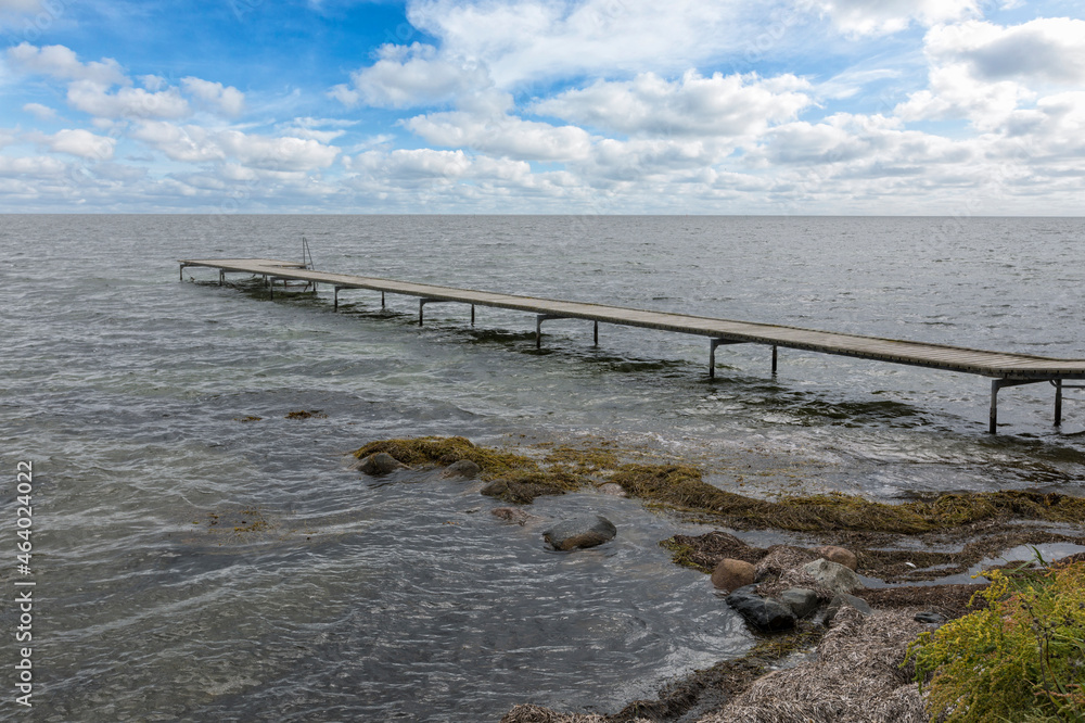Bathing jetty at Danish Baltic Sea island of Lolland