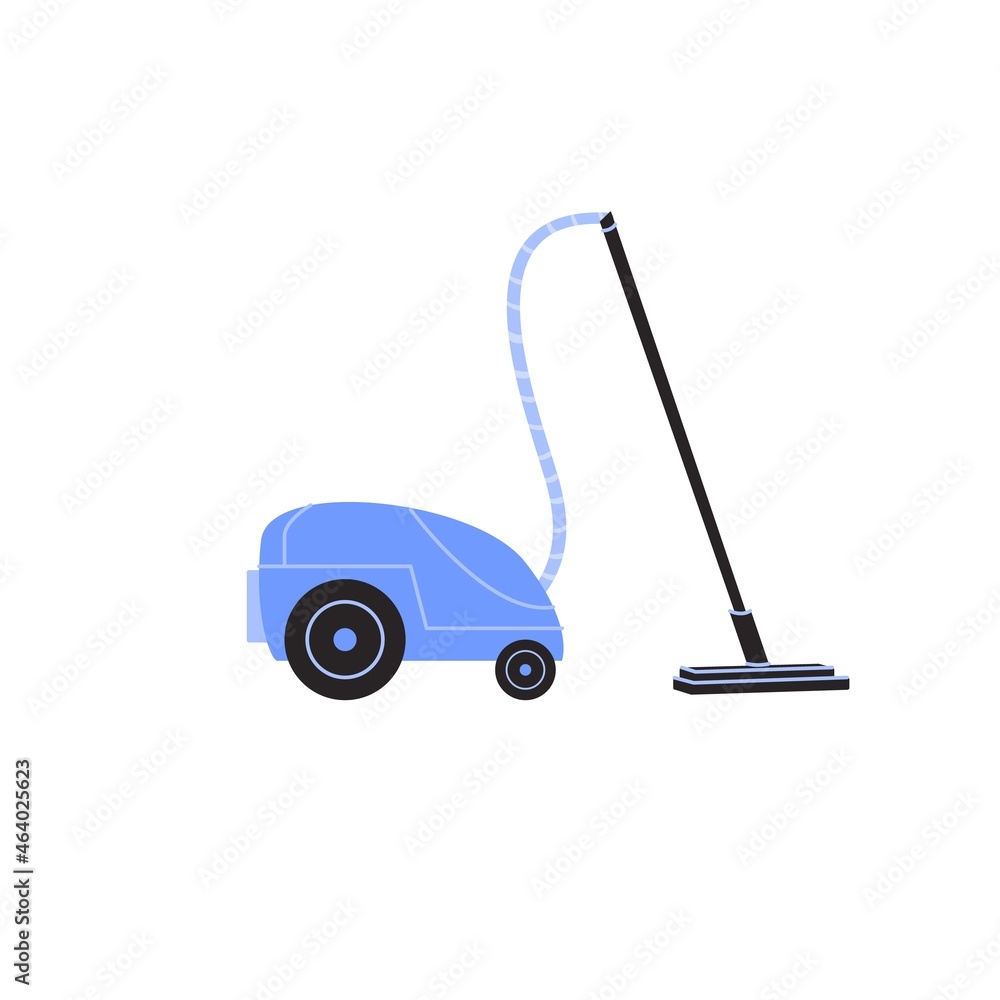Vector flat cartoon vacuum cleaner isolated on empty background-modern home appliances and house cleaning concept,web site banner ad design Vector flat cartoon vacuum cleaner isolated on empty background-modern home appliances and house cleaning concept,web site banner ad design