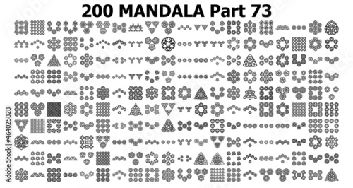 various mandala collections 200 Ethnic Mandala line pattern set Doodles freehand