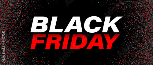 Black friday sign with dotted congetti.