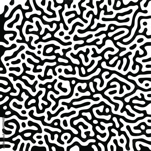 Turing Pattern Seamless Black Background