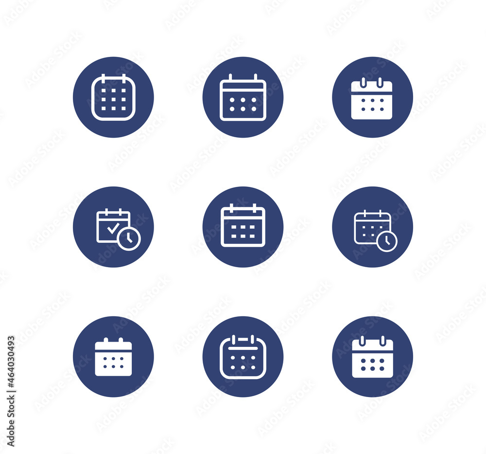 Calendar vector line icon set. Calendar vector line icon set.
