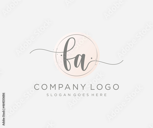 Initial FA feminine logo. Usable for Nature, Salon, Spa, Cosmetic and Beauty Logos. Flat Vector Logo Design Template Element.