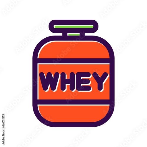 Whey protein Filled Vector Icon Design