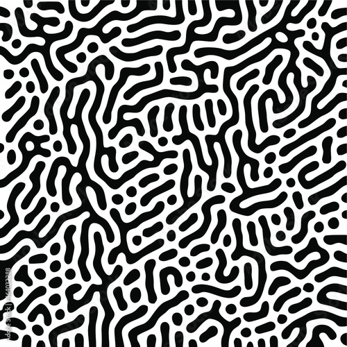 Turing Pattern Seamless Black Background