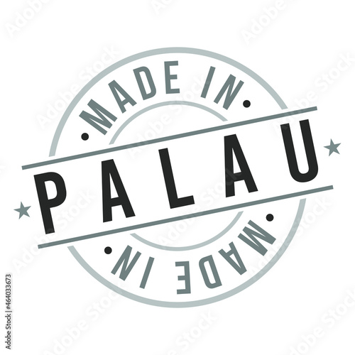 Made in Palau Quality Original Stamp Design Vector Art Tourism Souvenir Round Seal. photo